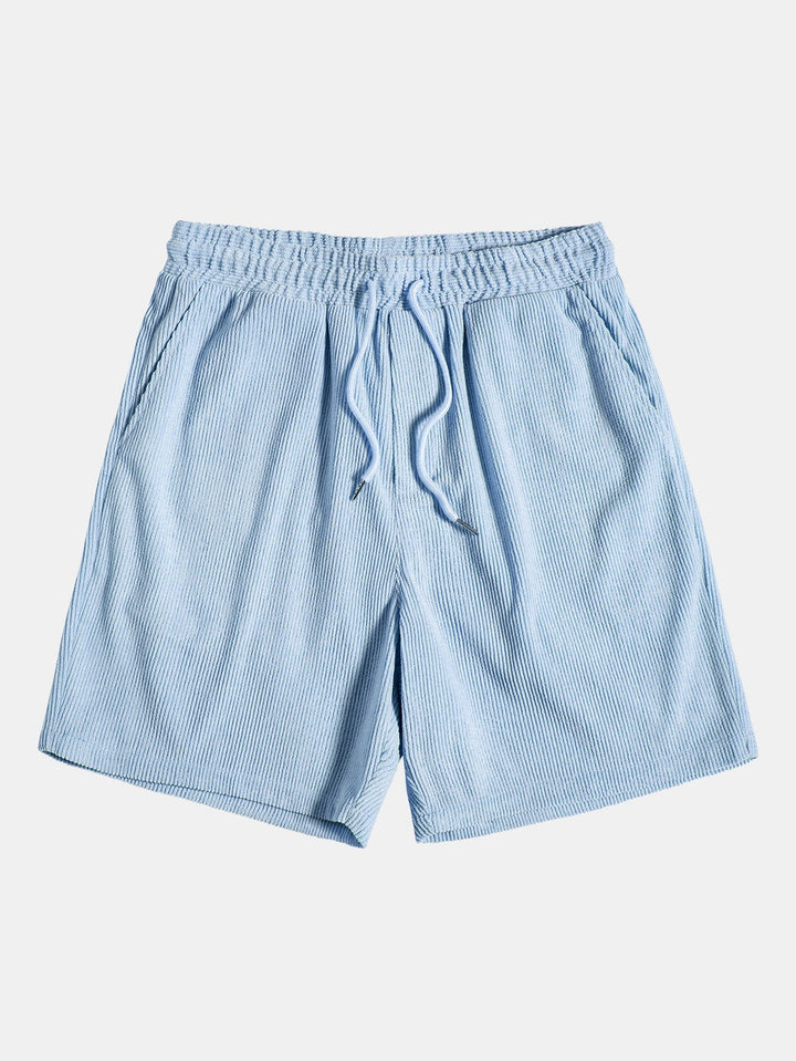 Chemise à manches courtes en velours côtelé avec boutons et shorts