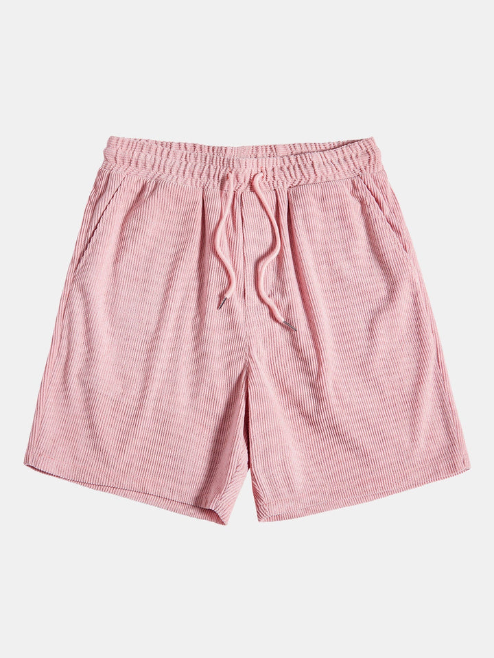 Chemise à manches courtes en velours côtelé avec boutons et shorts