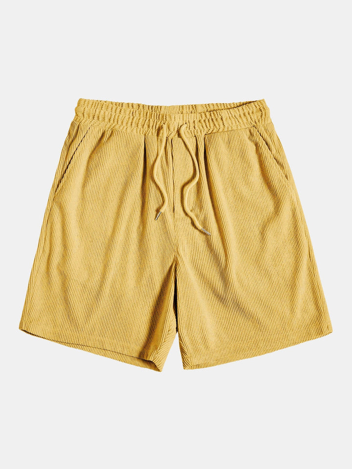Chemise à manches courtes en velours côtelé avec boutons et shorts