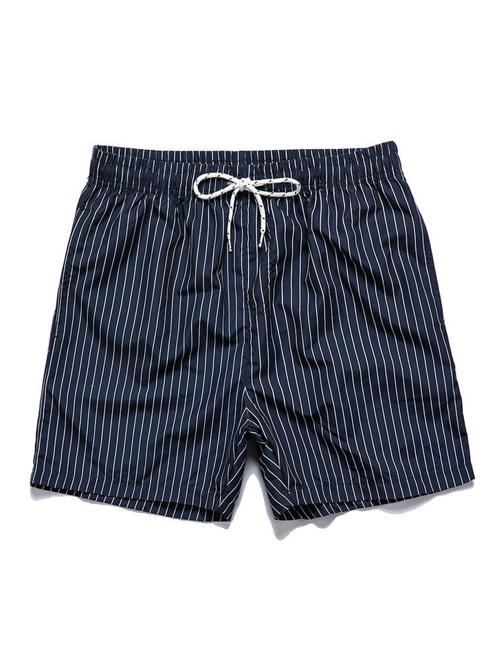Chemise à boutons imprimée palmiers & Short de bain à rayures