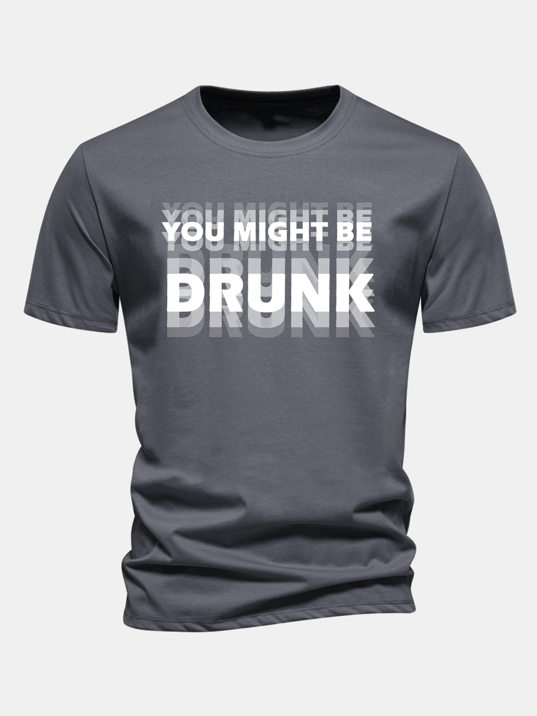 T-shirt en coton Regular Fit avec imprimé "You Might Be Drunk"
