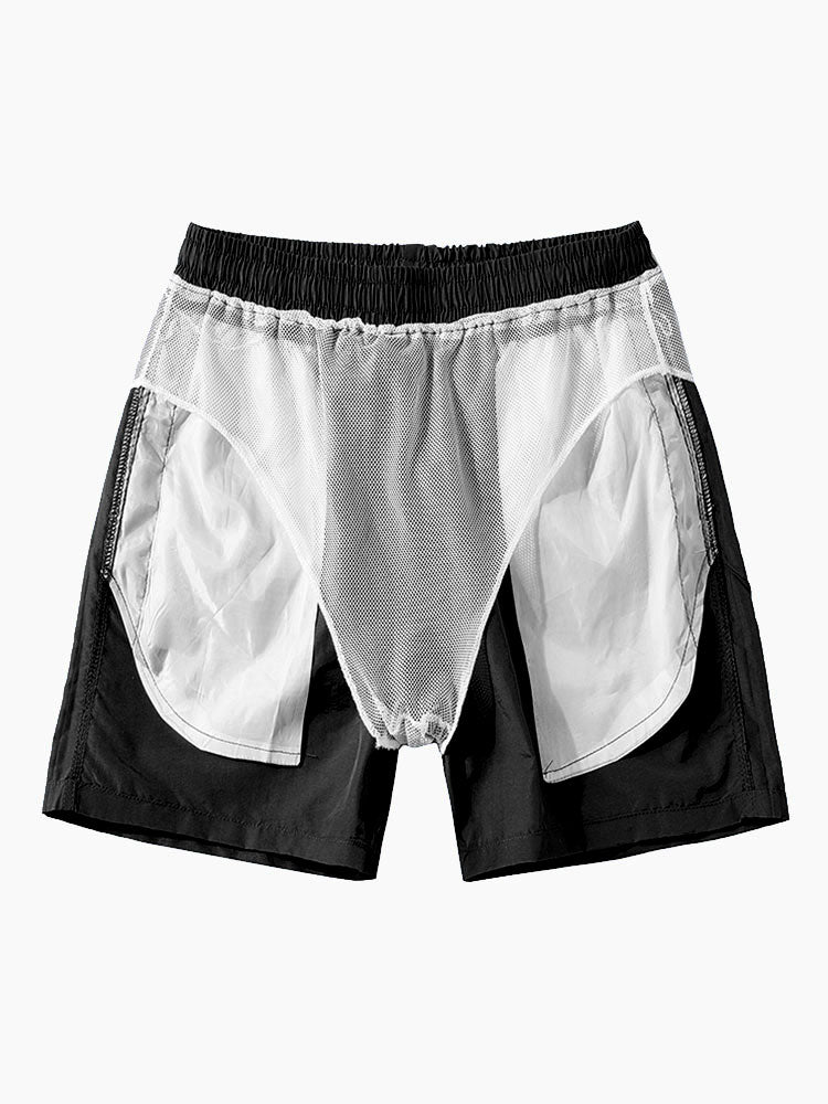 T-shirt Bouton Palmier Tortue Géométrie à imprimer & Shorts de Bain