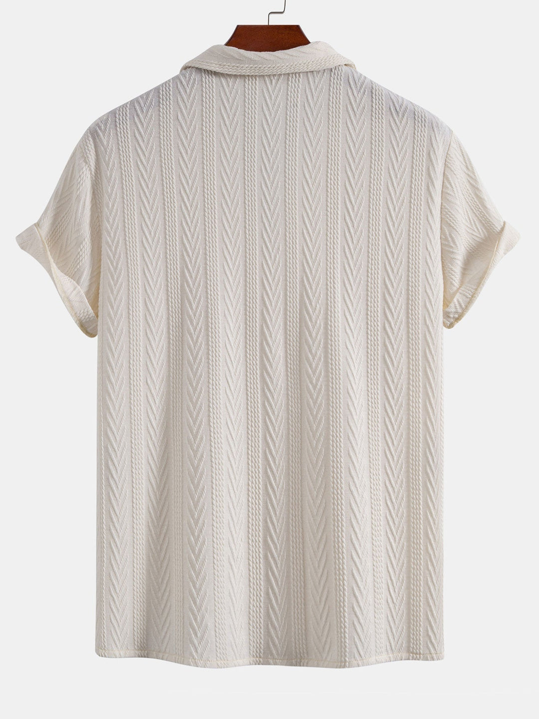 Chemise Cubaine en Jacquard Texturé & Pantalons Droits Texturés Anti-Rides
