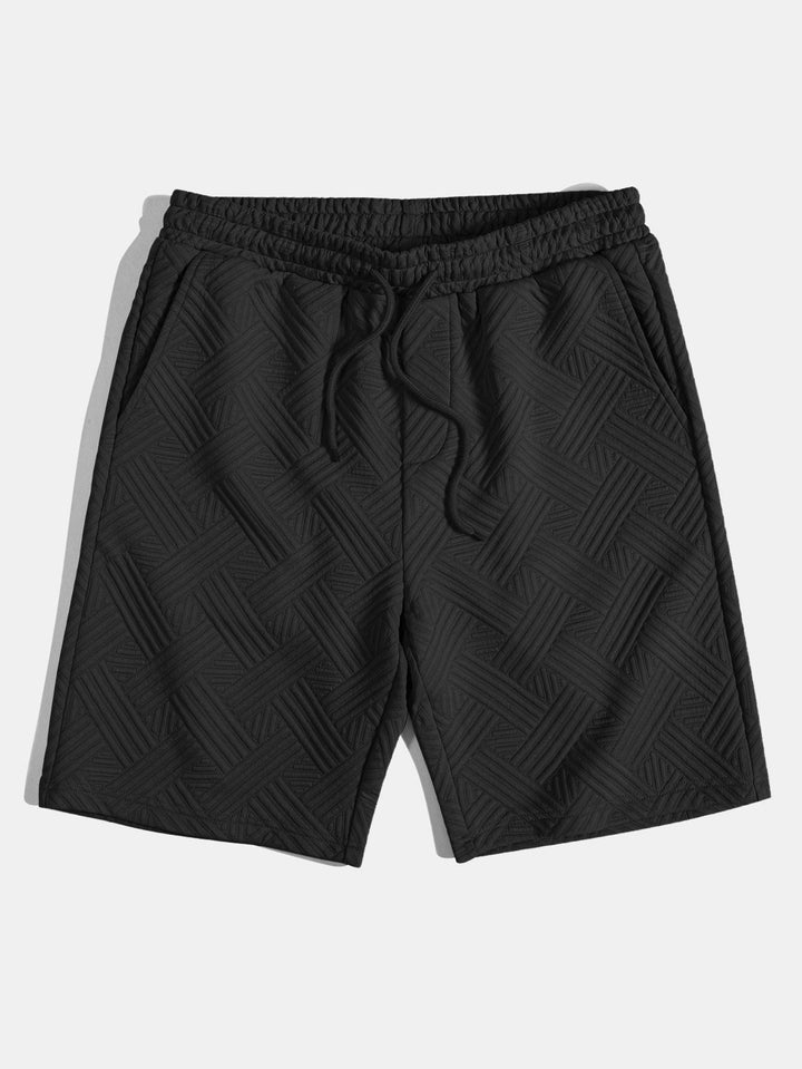 Chemise à boutons en jacquard rayé & Shorts à cordon de serrage