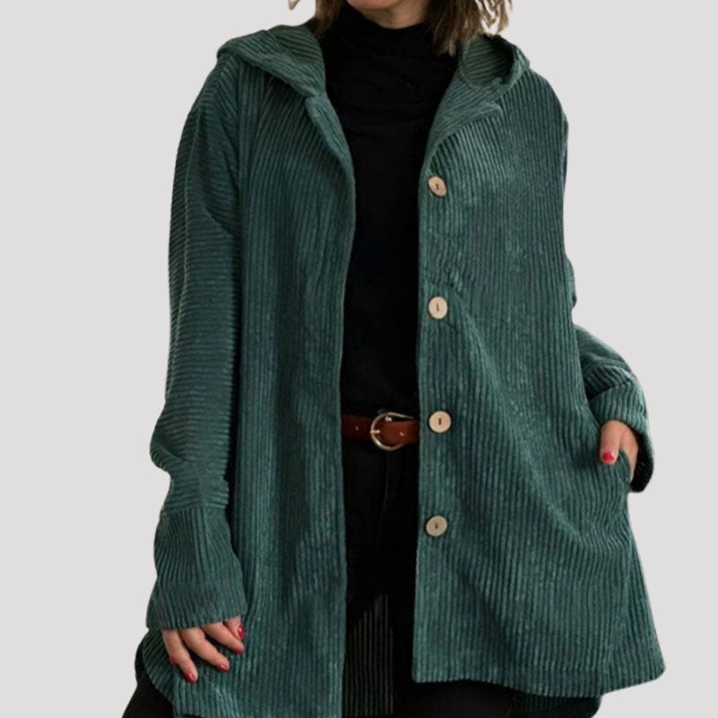 Veste à capuche en velours décontractée pour l'automne