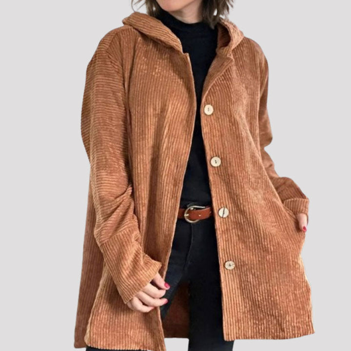 Veste à capuche en velours décontractée pour l'automne