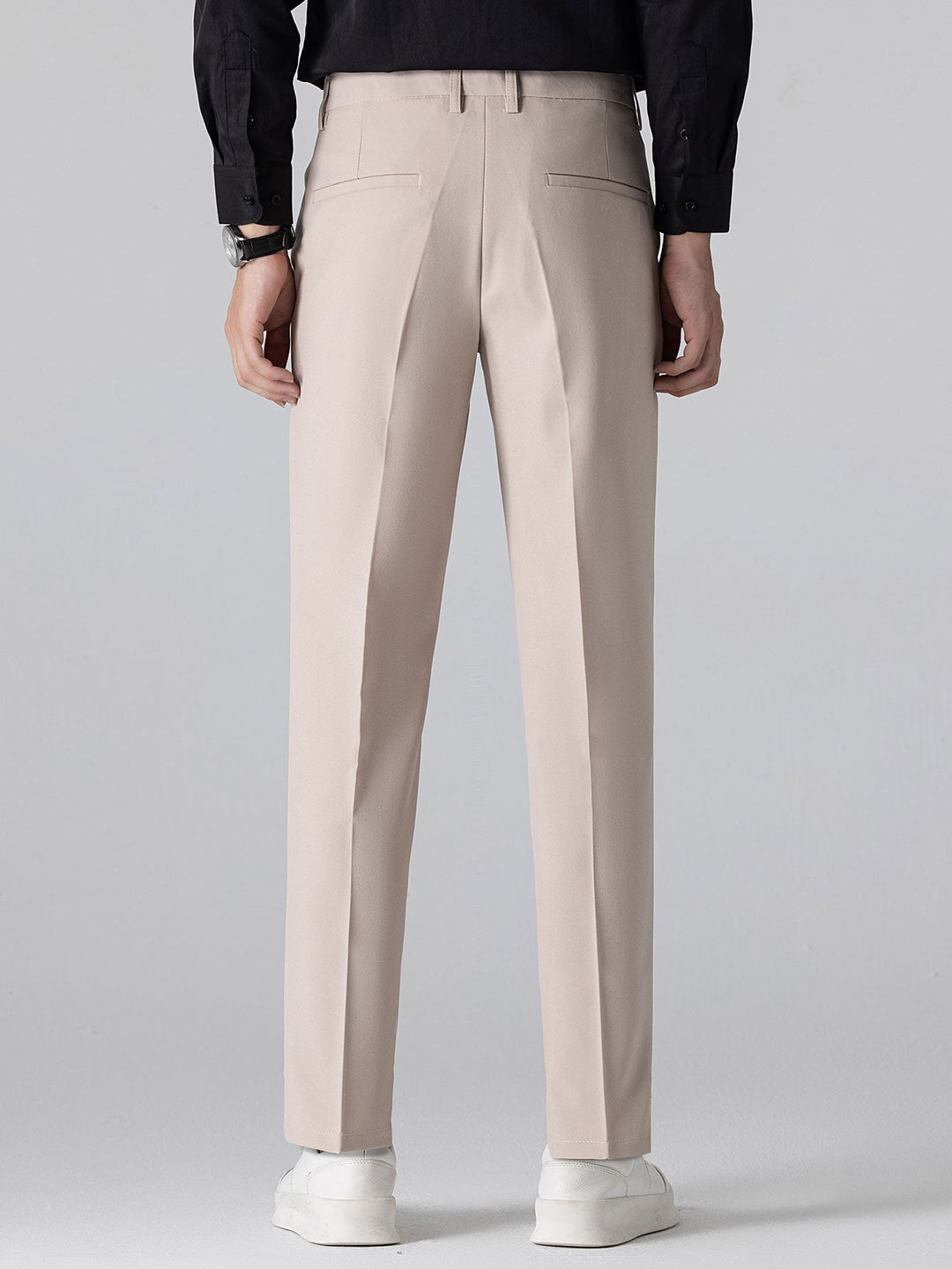 Polo à col en V tricoté à contraste de texture & pantalon fuselé slim fit