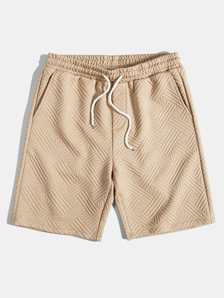 Chemise à boutons en jacquard rayé & Shorts à cordon de serrage
