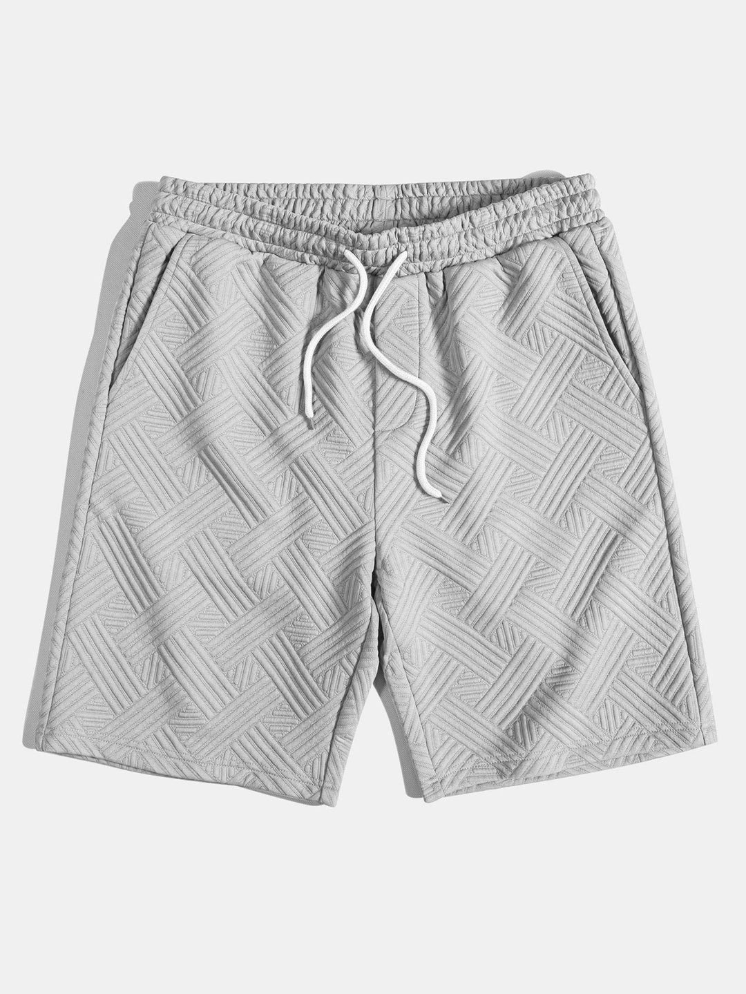 Chemise à boutons en jacquard rayé & Shorts à cordon de serrage