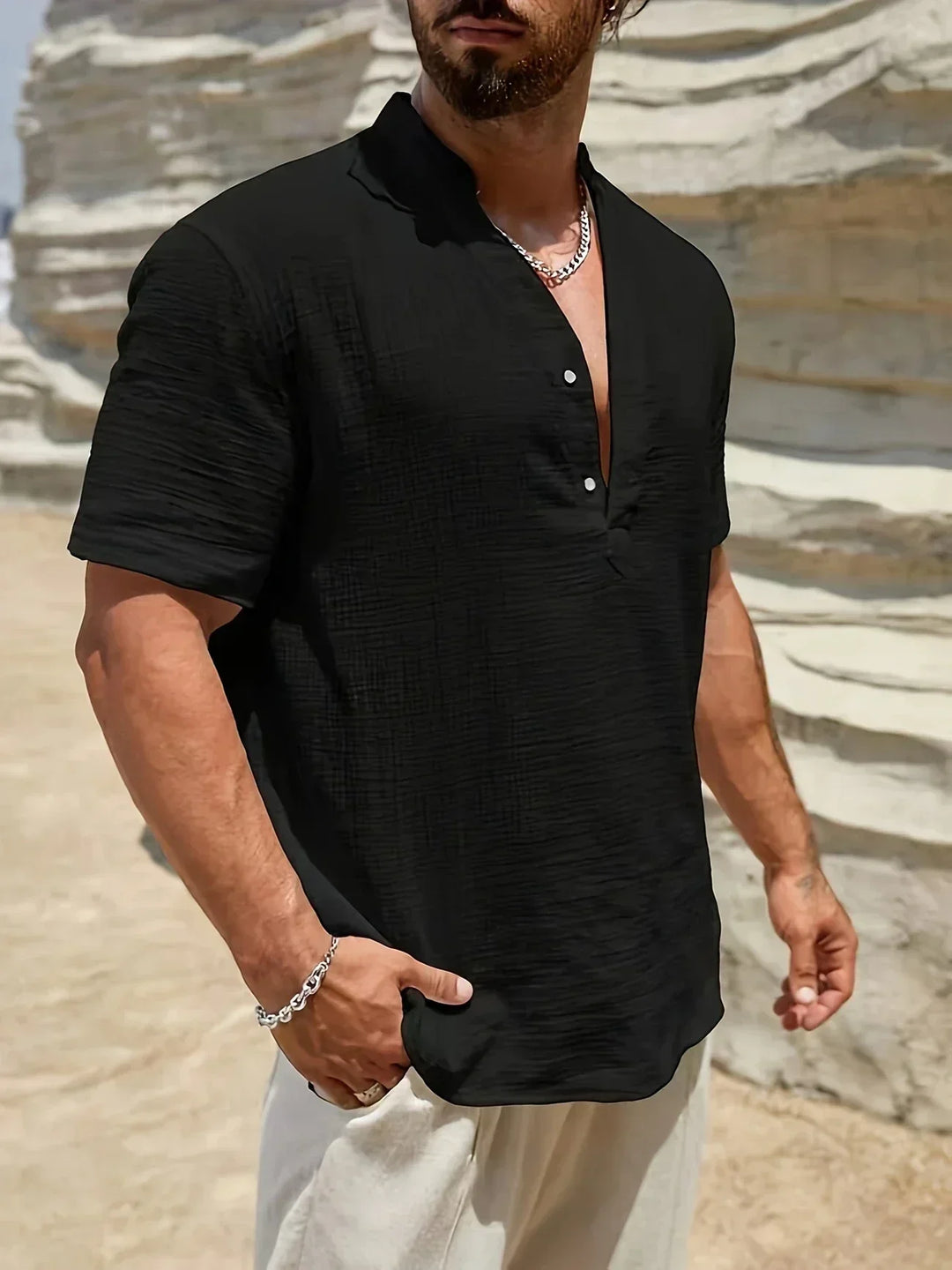 Savrani™ | Chemise d'été élégante à col haut