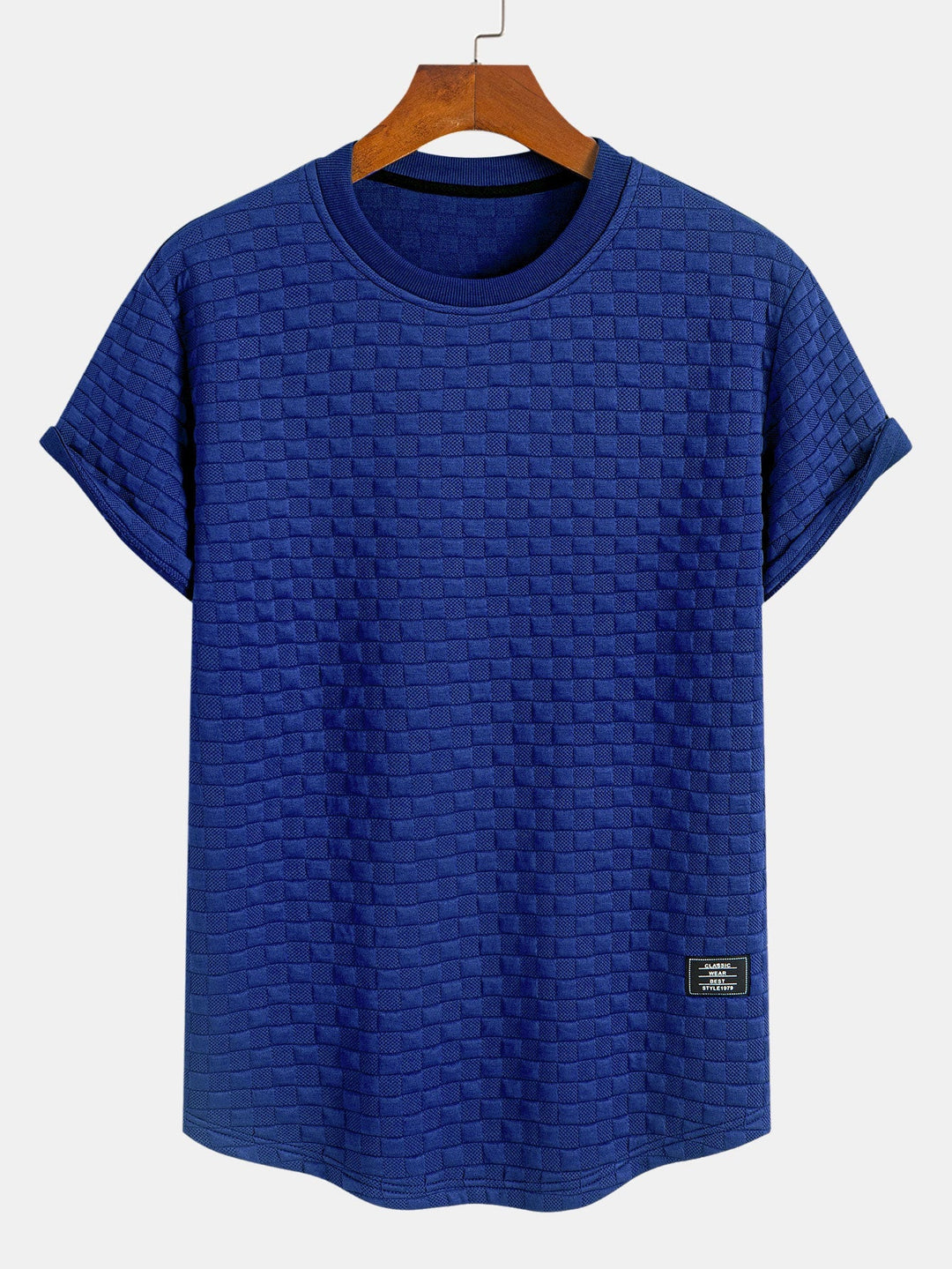 T-shirt à damier jacquard arc ourlet