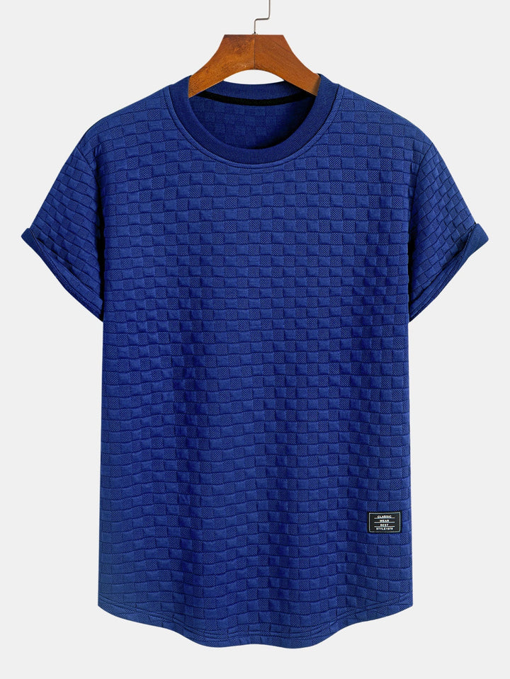 T-shirt à damier jacquard arc ourlet