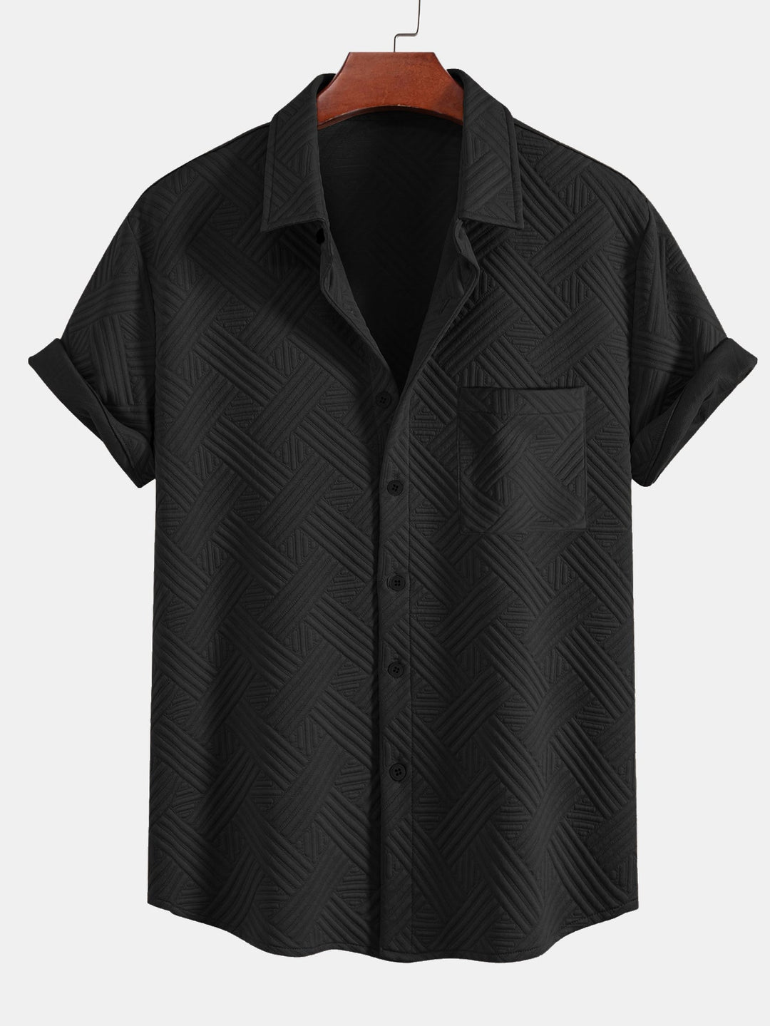 Chemise à boutons en jacquard rayé & Shorts à cordon de serrage