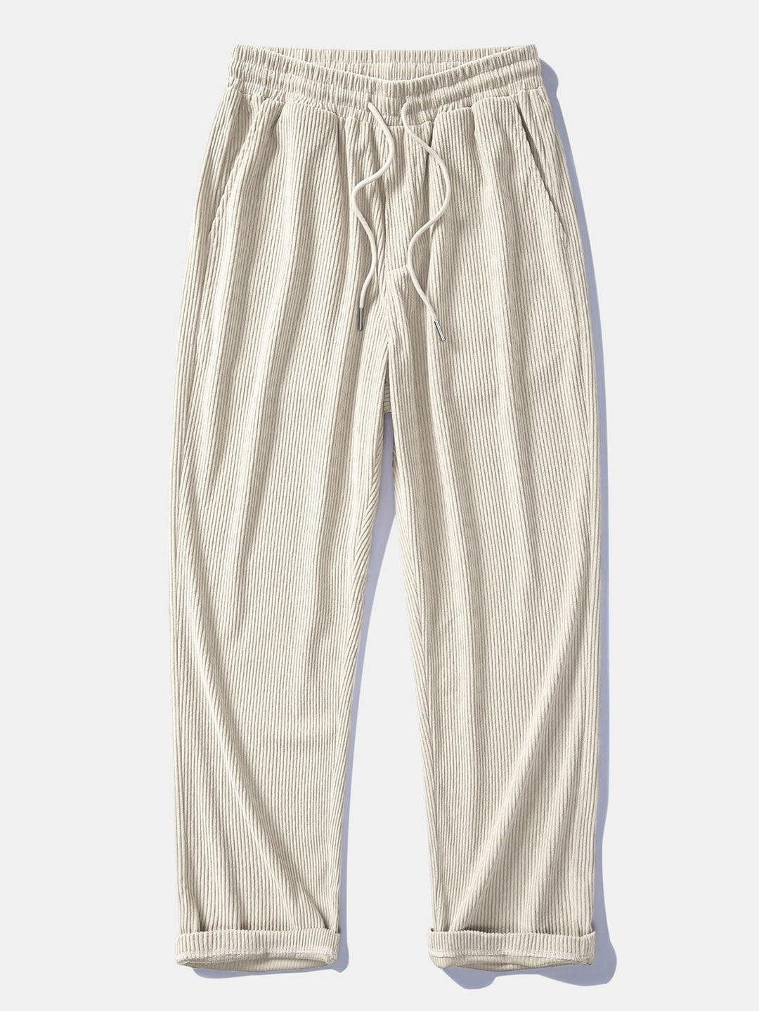 Chemise boutonnée en velours côtelé colorblock et pantalon droit en velours côtelé