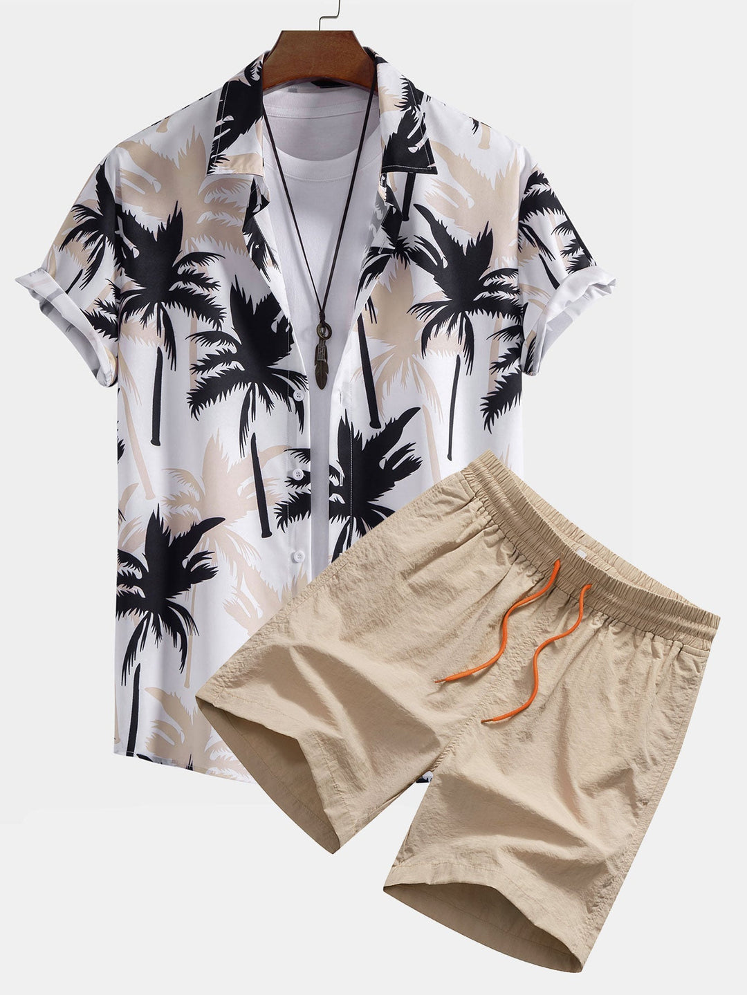 Chemises à Imprimé Palmier et Shorts de Bain