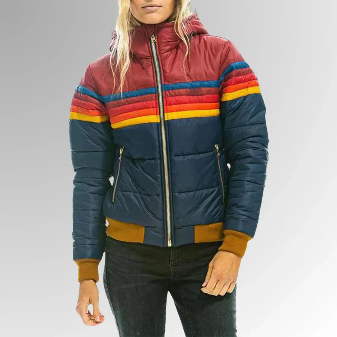 Camille Bruxelles™ | Veste Matelassée Rayée Rétro