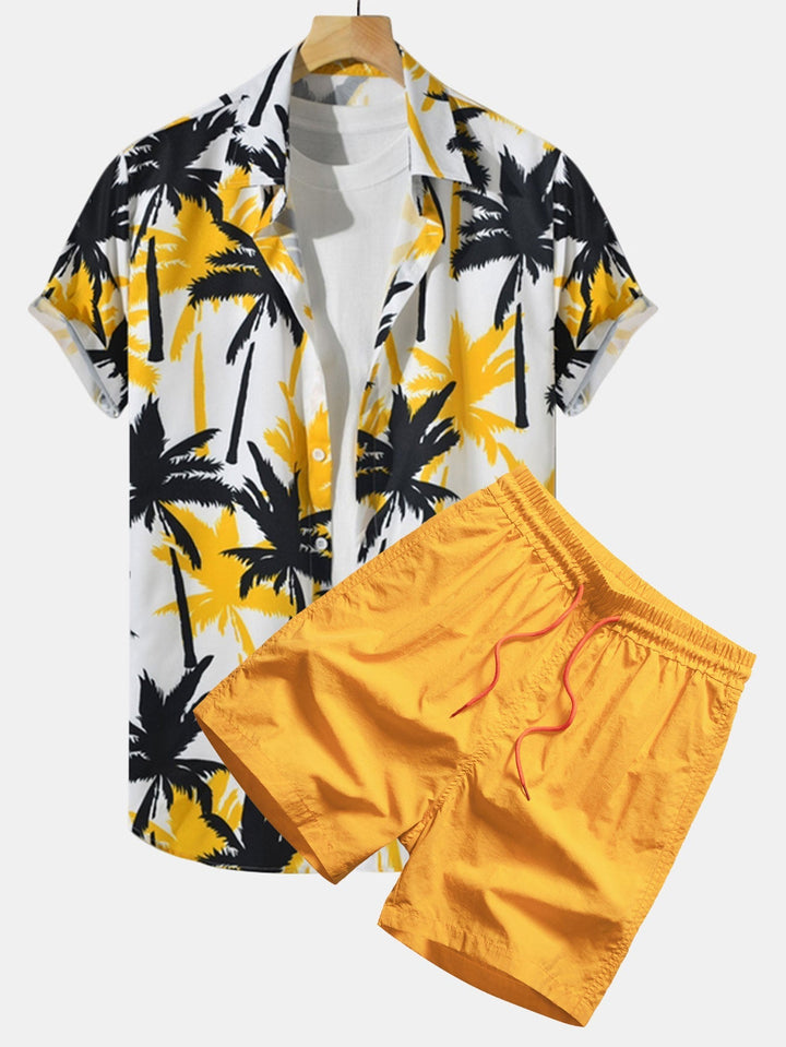 Chemises à Imprimé Palmier et Shorts de Bain
