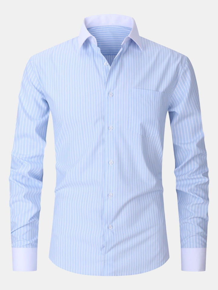 Chemise à col contrasté avec rayures