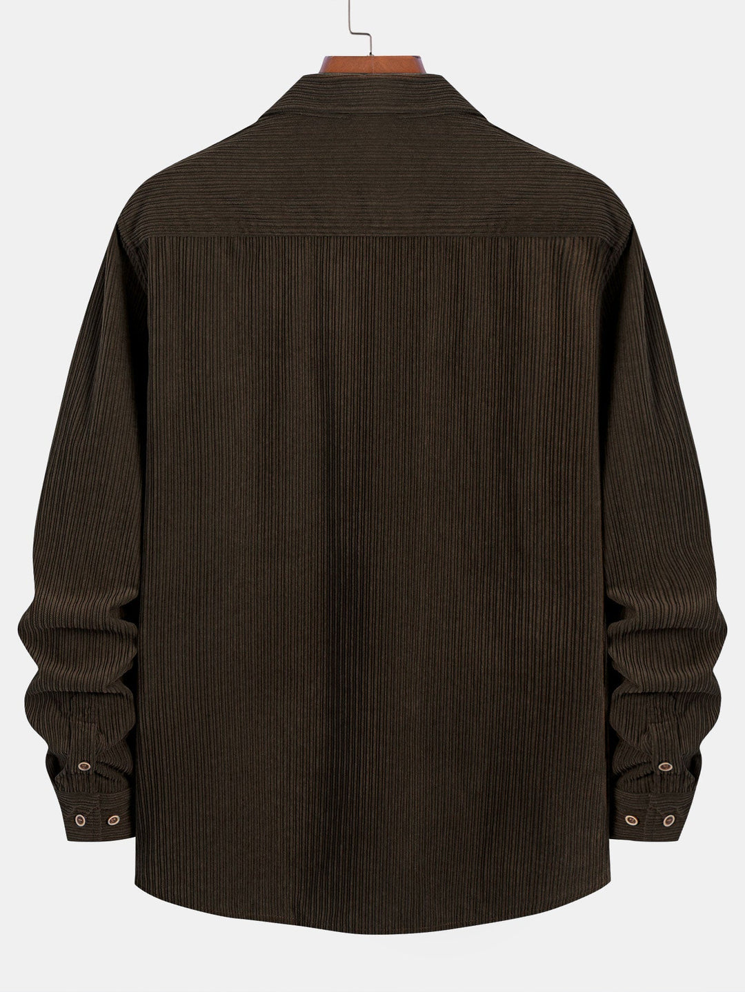Chemise à manches longues en velours côtelé avec poche et boutons
