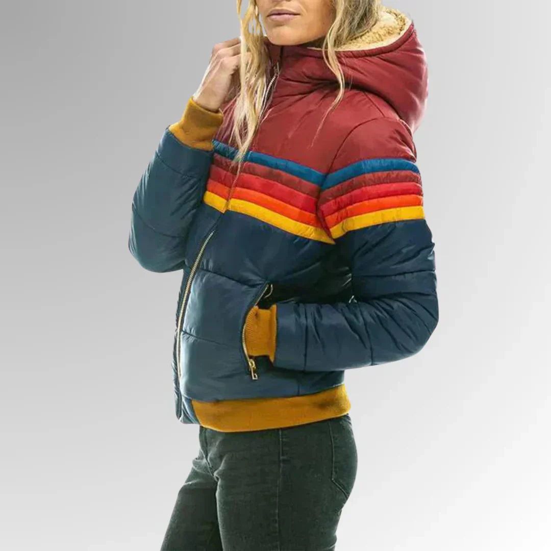 Camille Bruxelles™ | Veste Matelassée Rayée Rétro