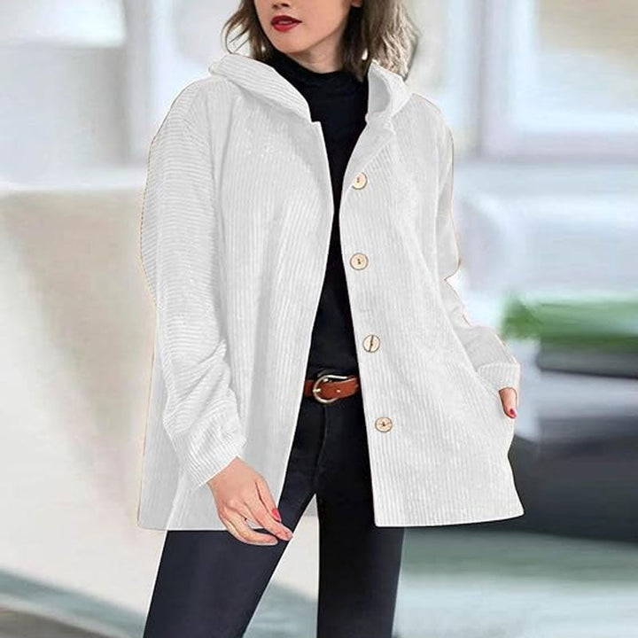 Veste à capuche en velours décontractée pour l'automne