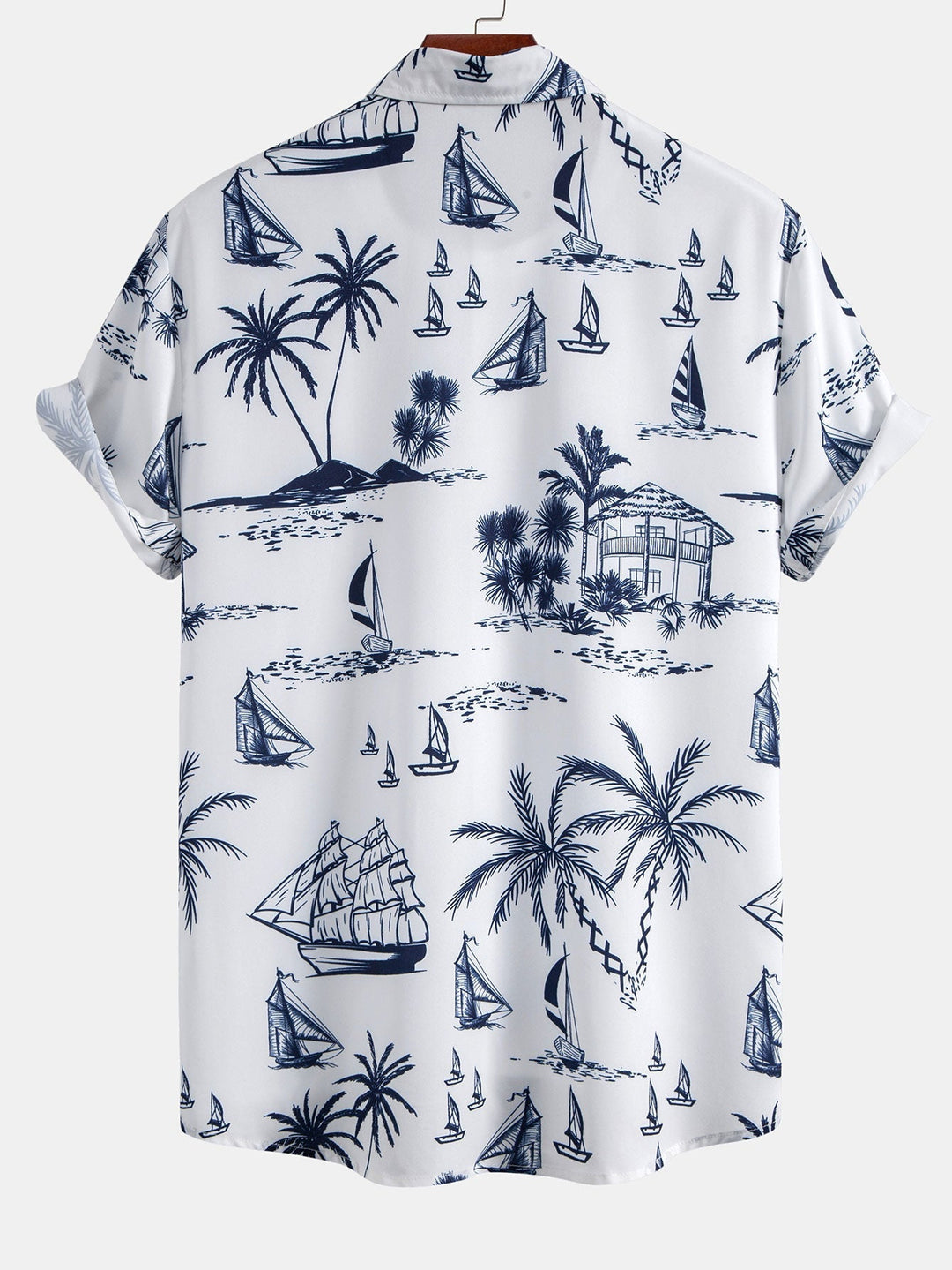Chemises Boutonnées et Shorts de Bain à Imprimé Île