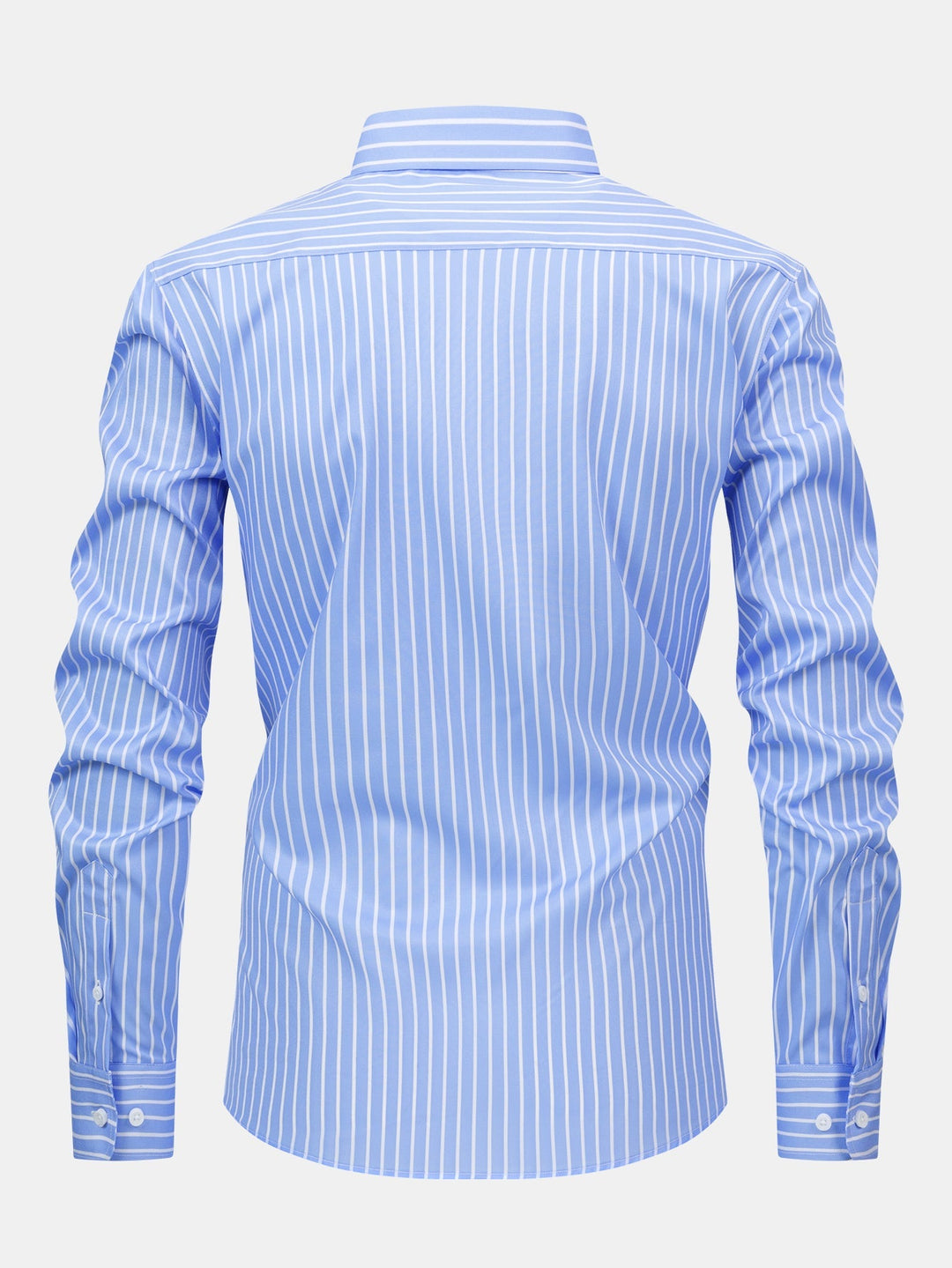 Chemise à rayures à manches longues avec boutons & Pantalon droit à taille élastique