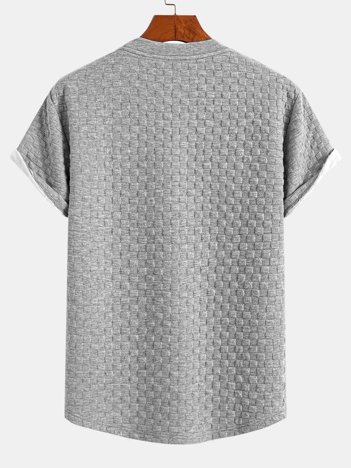 T-shirt à damier jacquard arc ourlet