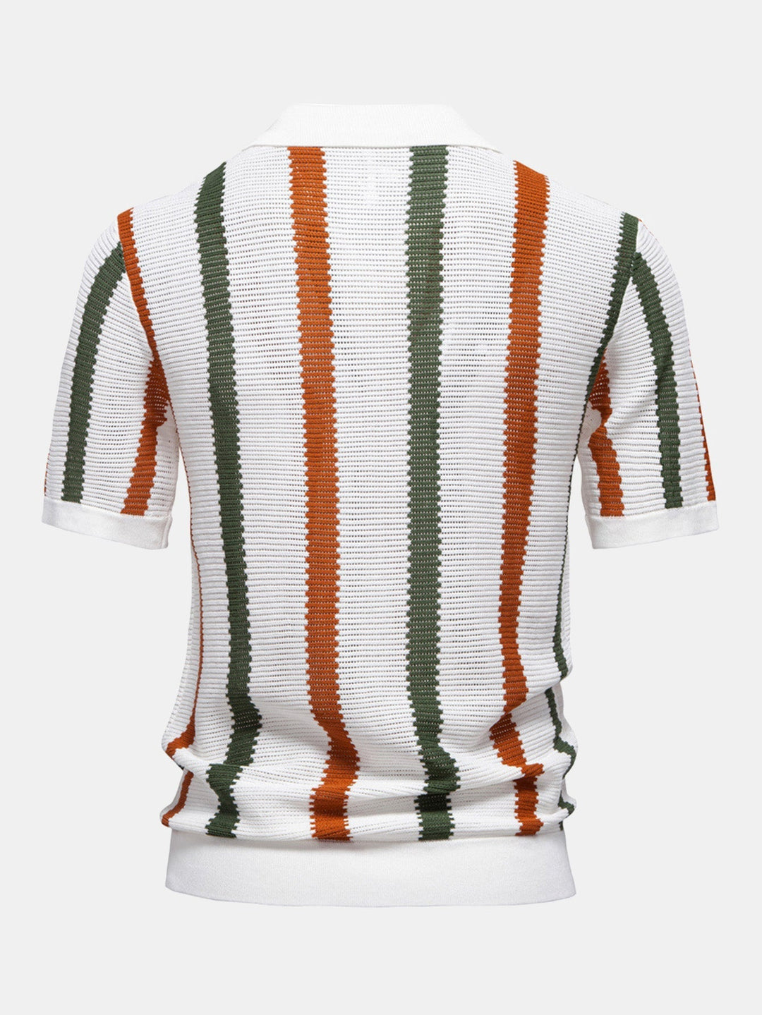 Polo à col en V en maille rayée