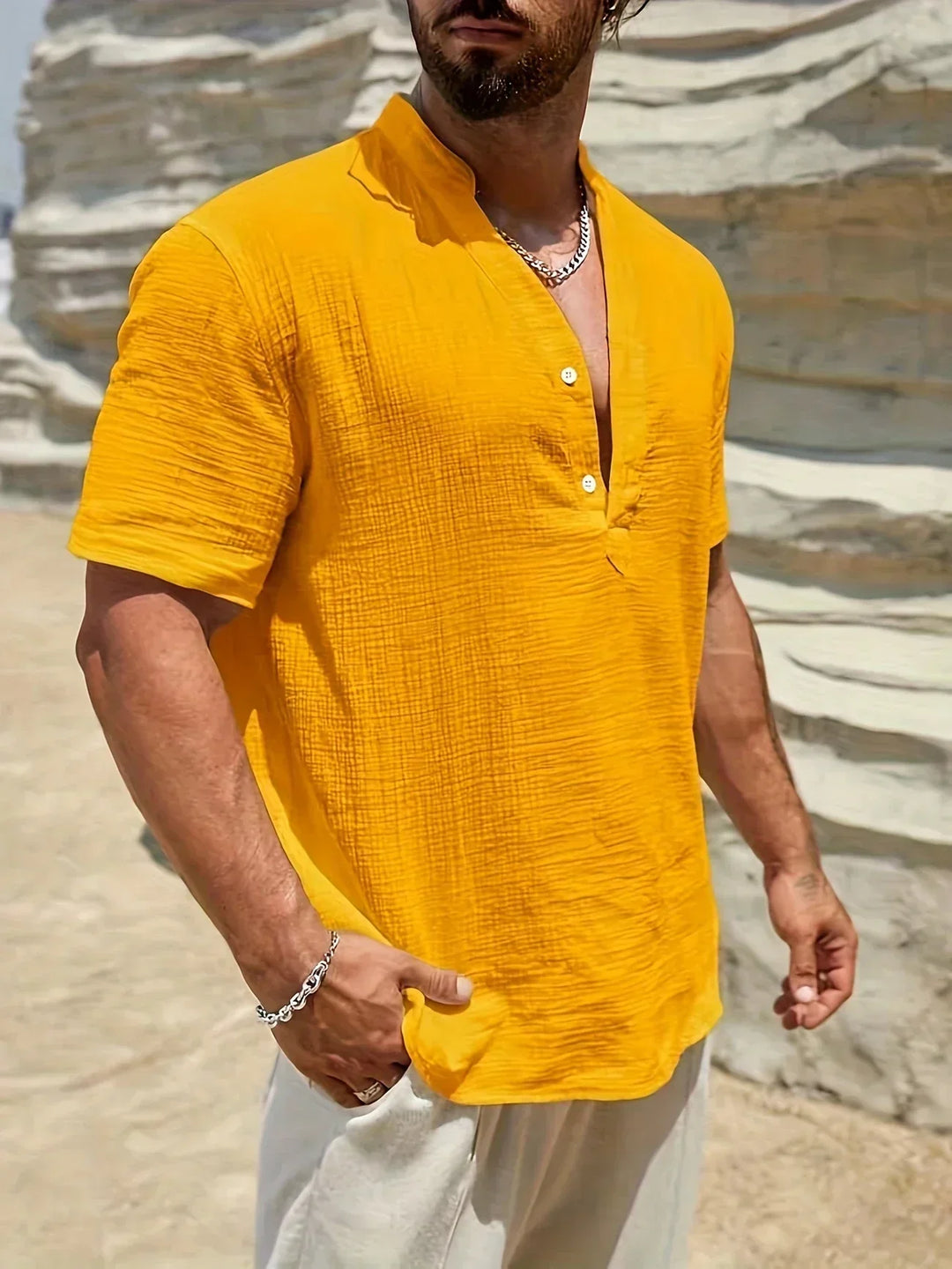 Savrani™ | Chemise d'été élégante à col haut