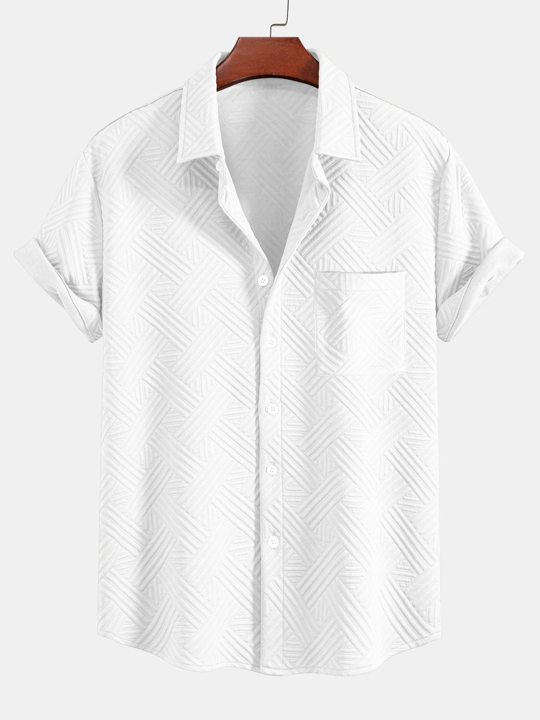 Chemise à boutons en jacquard rayé & Shorts à cordon de serrage
