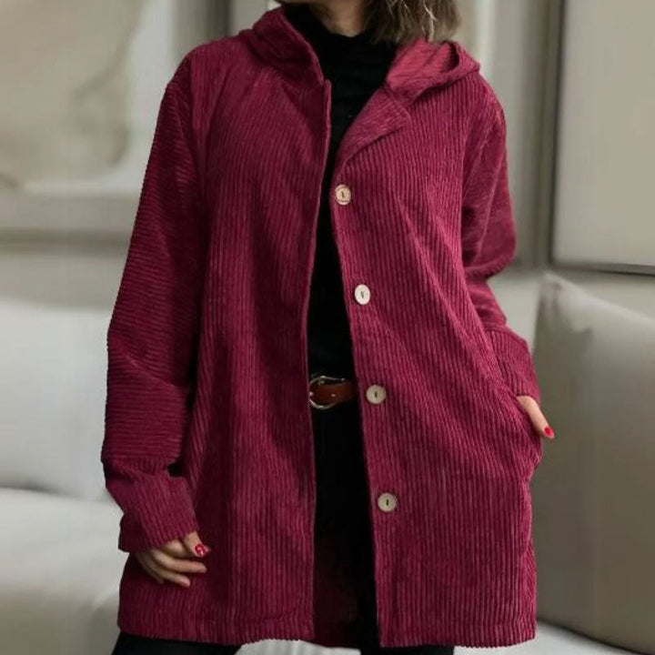 Veste à capuche en velours décontractée pour l'automne