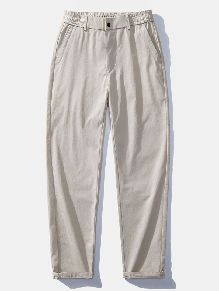 Chemise à rayures à manches longues avec boutons & Pantalon droit à taille élastique