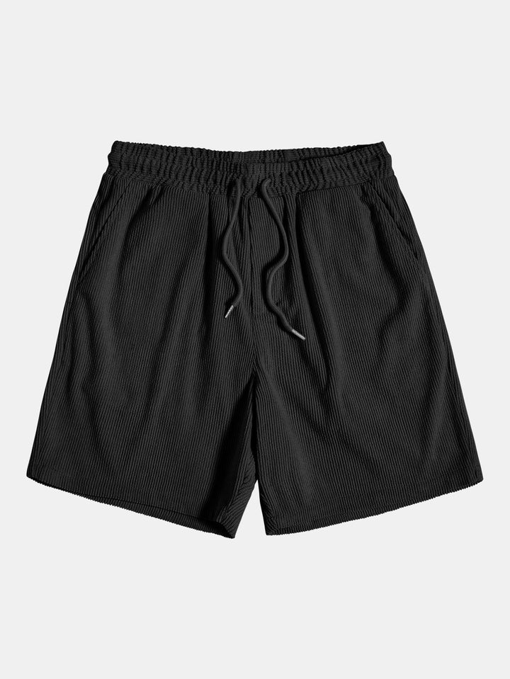 Chemise à manches courtes en velours côtelé avec boutons et shorts