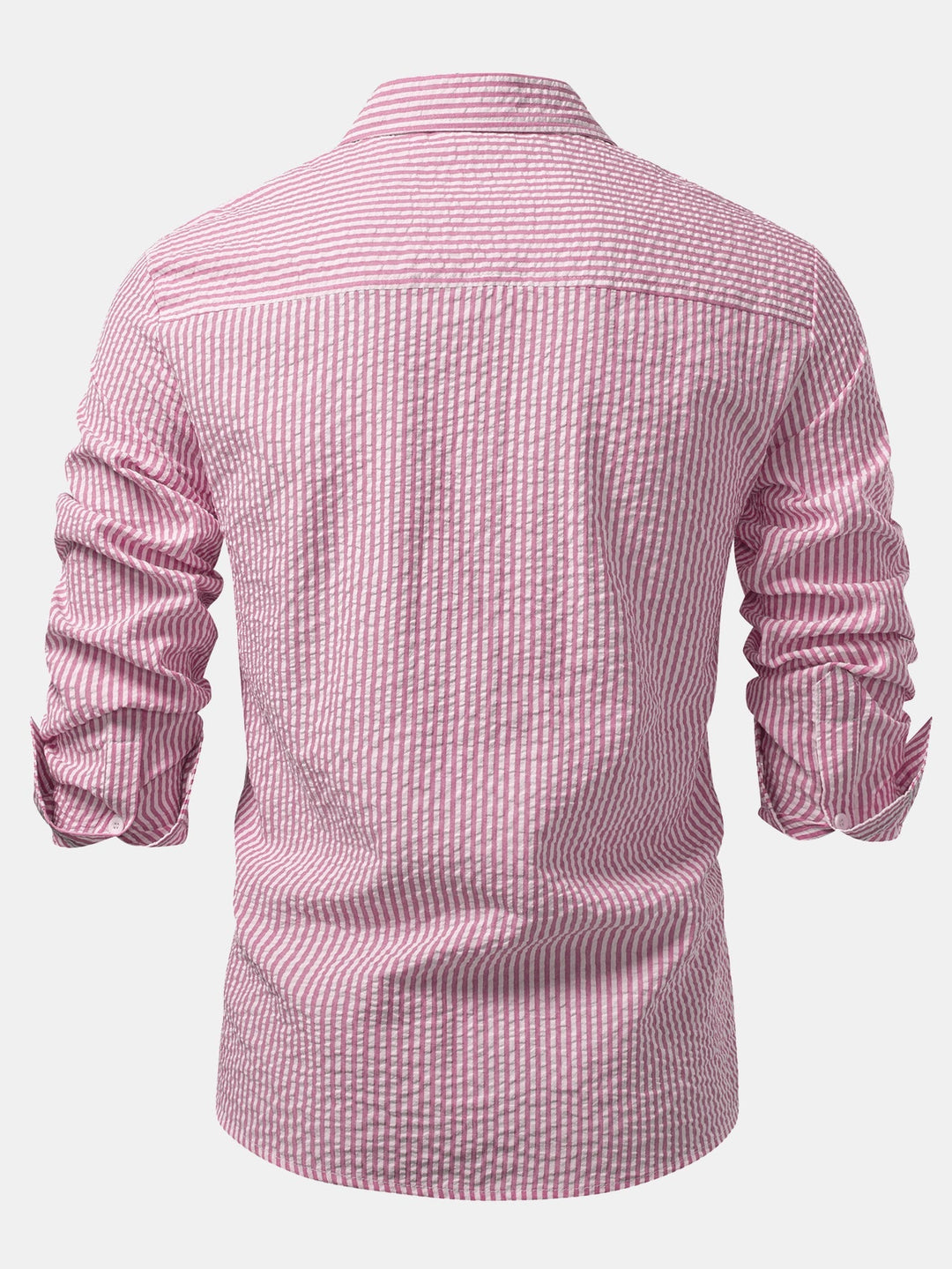 Chemise rayée à boutons en seersucker
