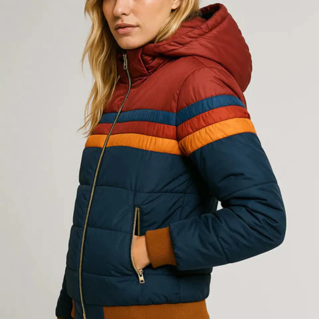 Camille Bruxelles™ | Veste Matelassée Rayée Rétro