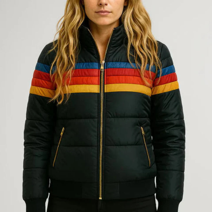 Camille Bruxelles™ | Veste Matelassée Rayée Rétro