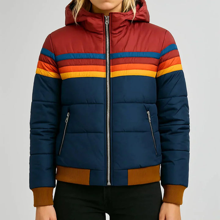 Camille Bruxelles™ | Veste Matelassée Rayée Rétro