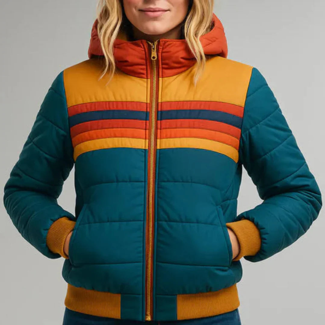 Camille Bruxelles™ | Veste Matelassée Rayée Rétro