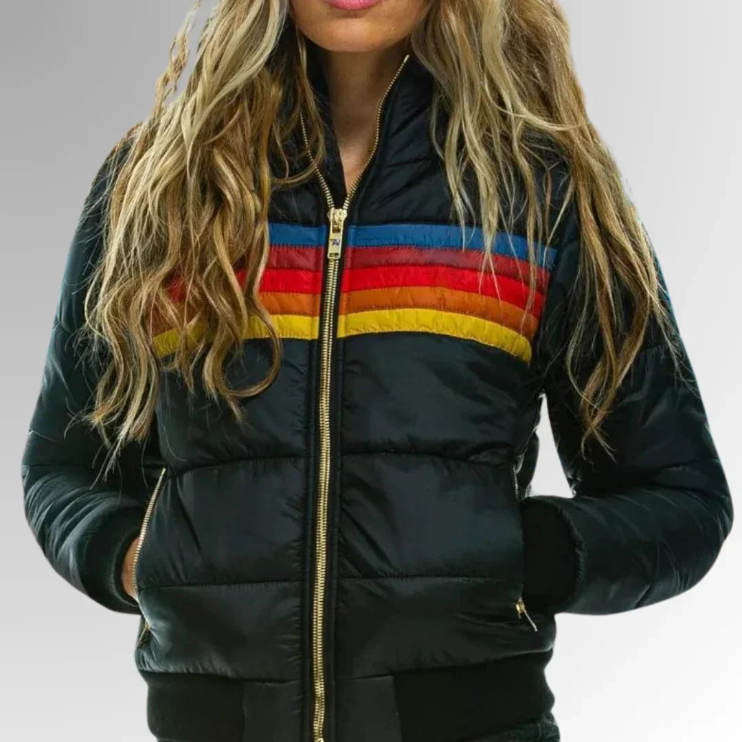 Camille Bruxelles™ | Veste Matelassée Rayée Rétro