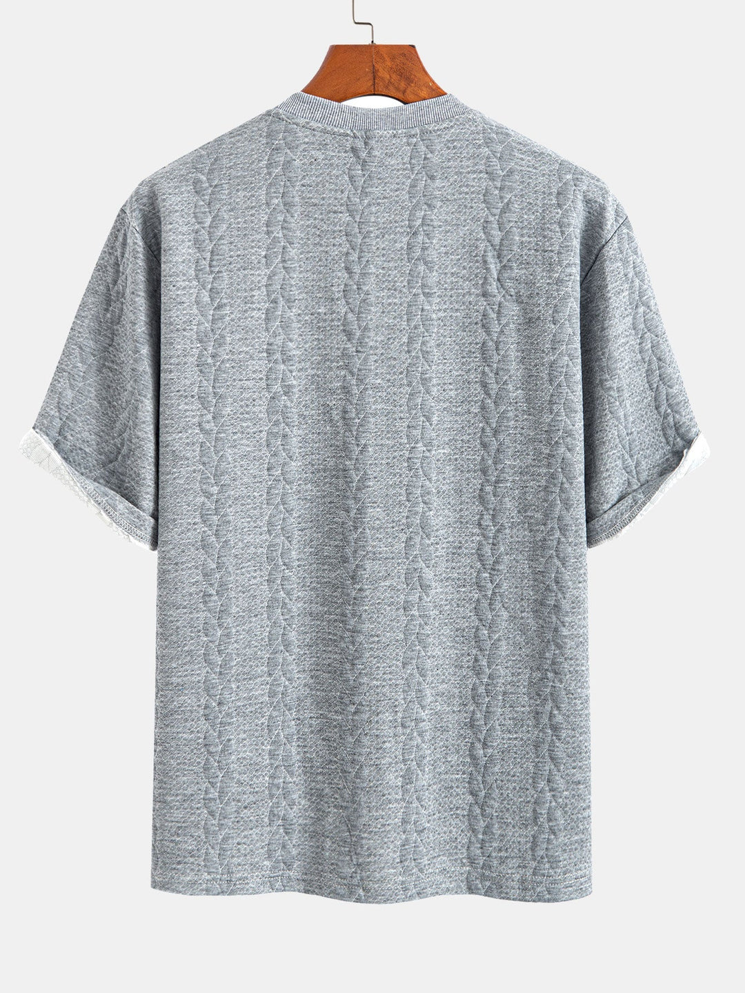 T-shirt Jacquard à manches mi-longs de détente