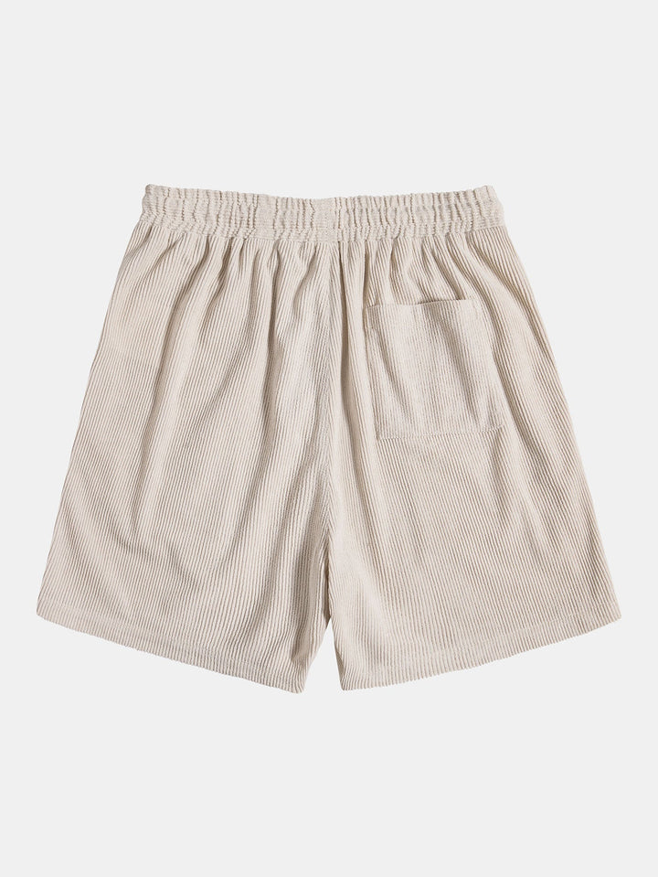 Chemise à manches courtes en velours côtelé avec boutons et shorts
