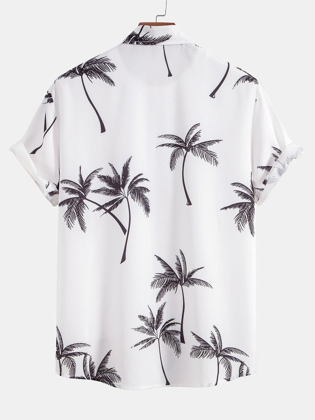 Chemise à boutons imprimée palmiers & Short de bain à rayures