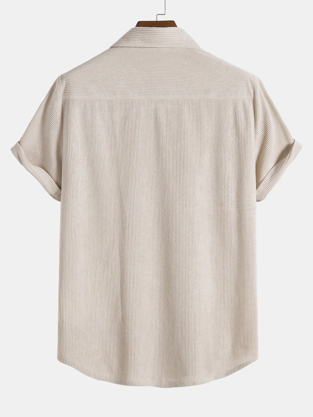 Chemise à manches courtes en velours côtelé avec boutons et shorts