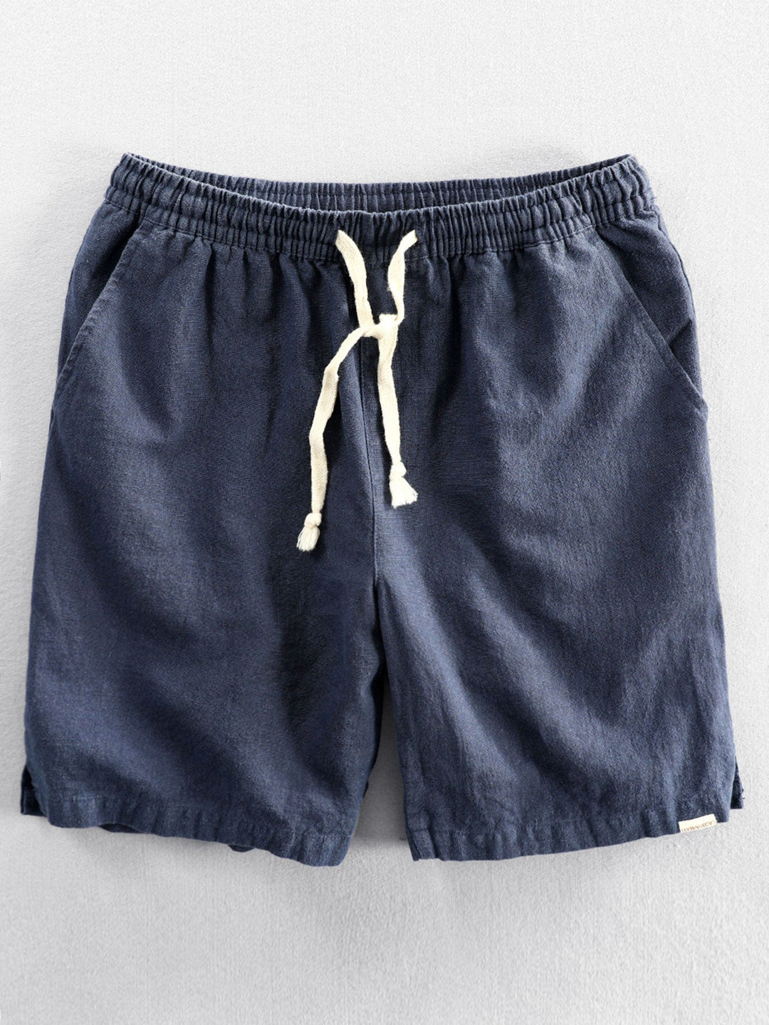 Shorts à cordon de mélange de coton en lin