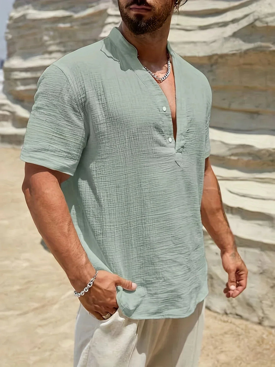 Savrani™ | Chemise d'été élégante à col haut