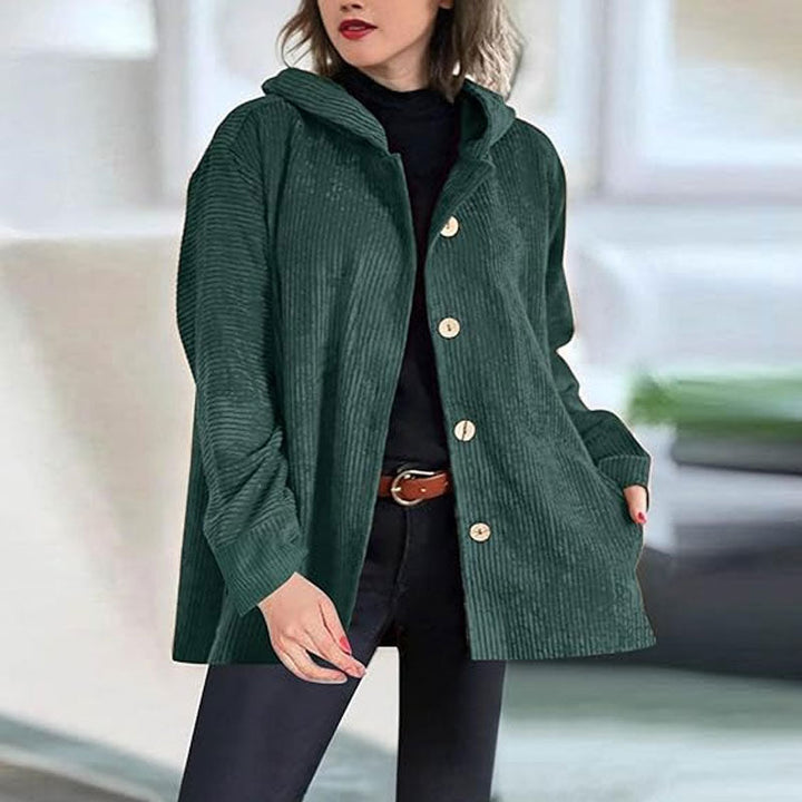 Veste à capuche en velours décontractée pour l'automne