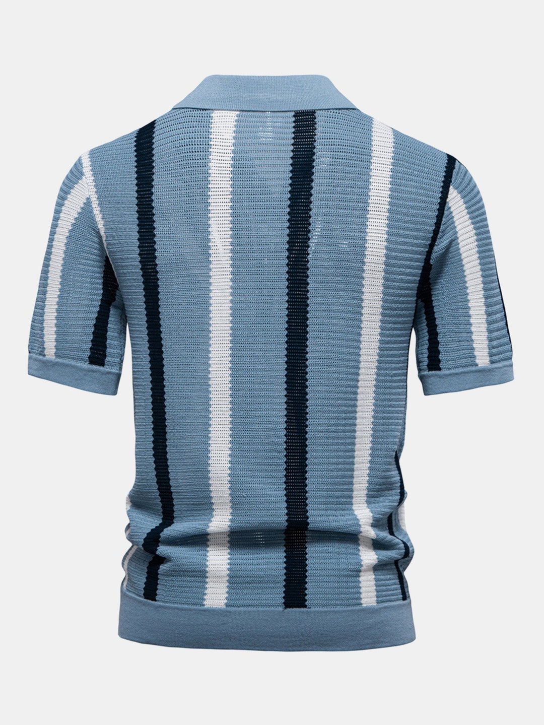 Polo à col en V en maille rayée