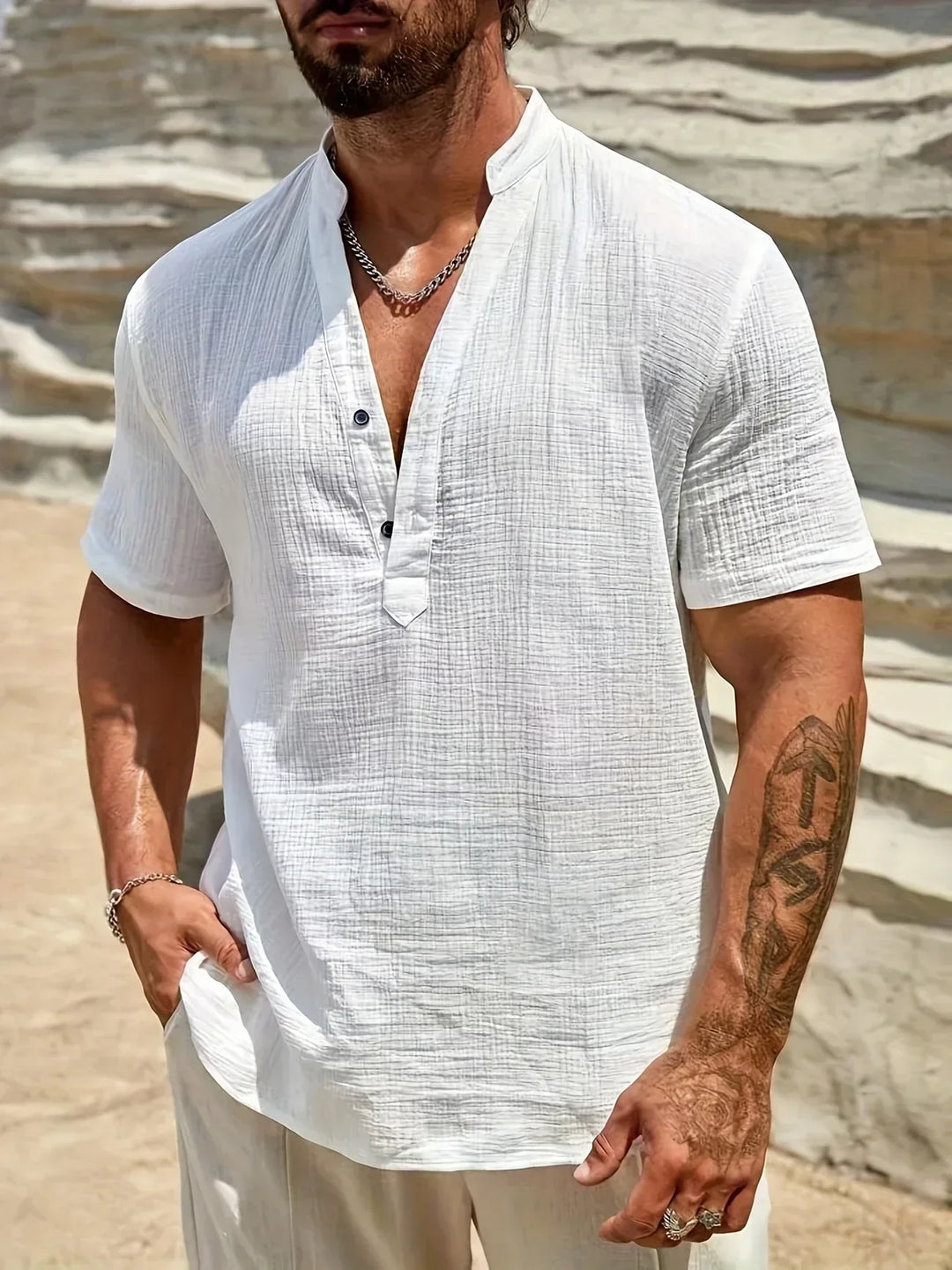 Savrani™ | Chemise d'été élégante à col haut
