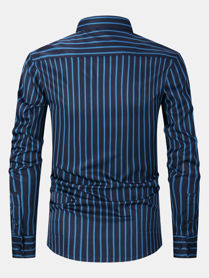 Chemise à rayures à manches longues avec boutons